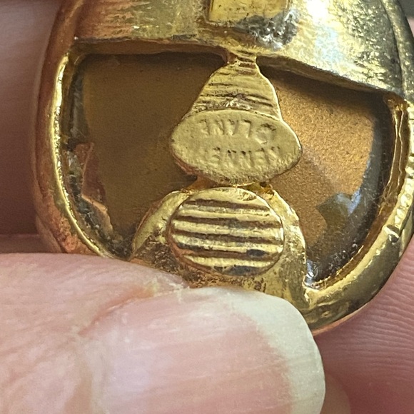 Kenneth Jay Lane Gold Yellow Crystal Earrings - Picture 3 of 6